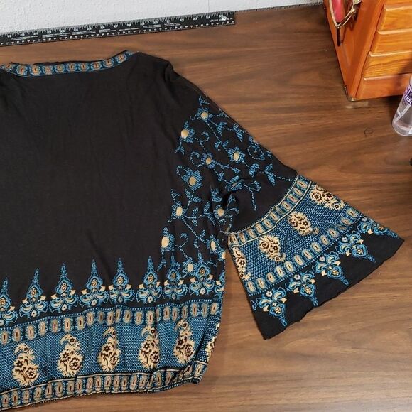 Free People - Medallion Boho‎ Linen Blend Top OB823527 - Picture 9 of 9